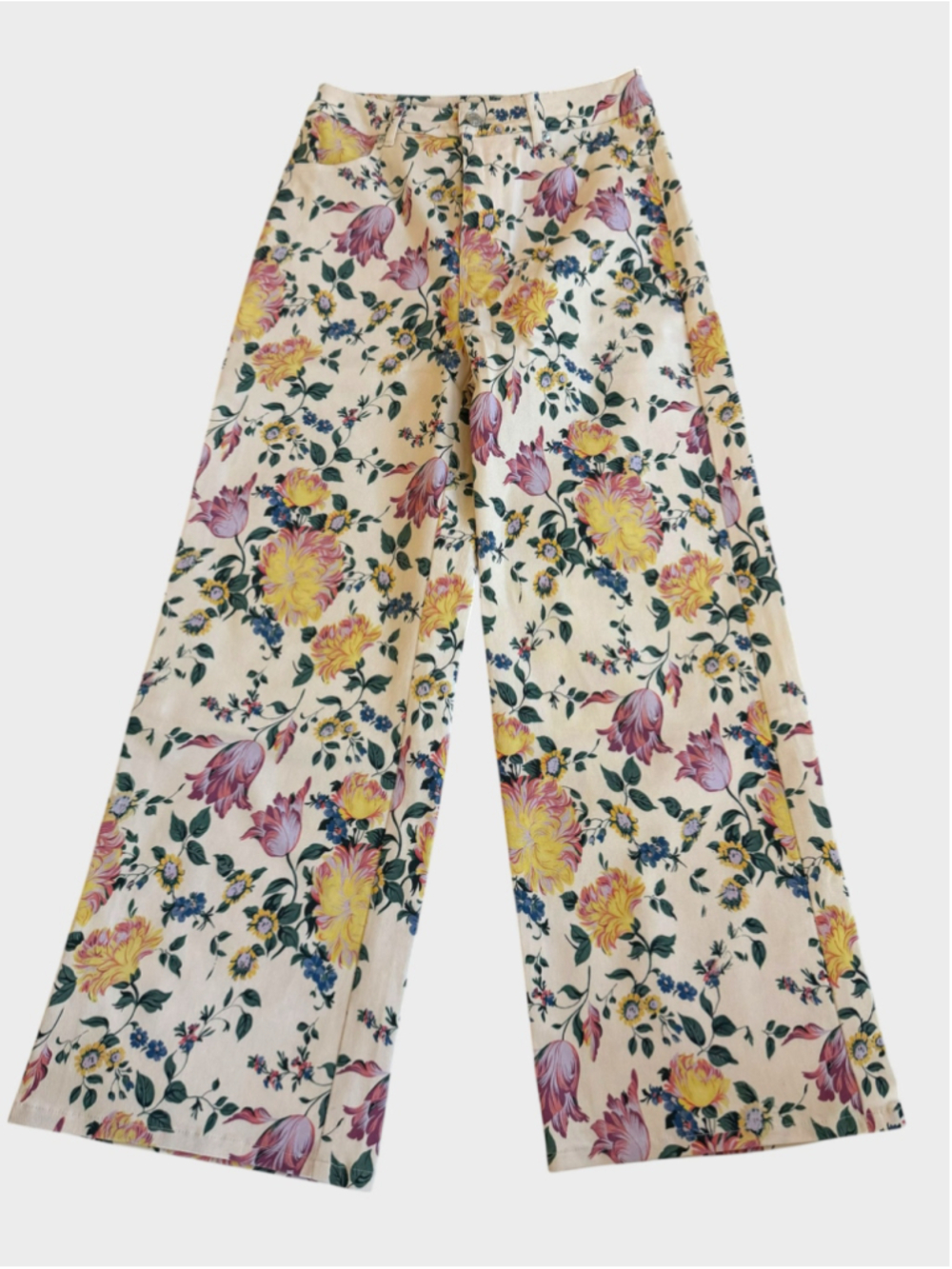 Entro Floral Print Wide Leg Pants Size S